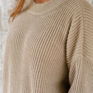 Kittenish Beige Women's Crew Neck Sweater
